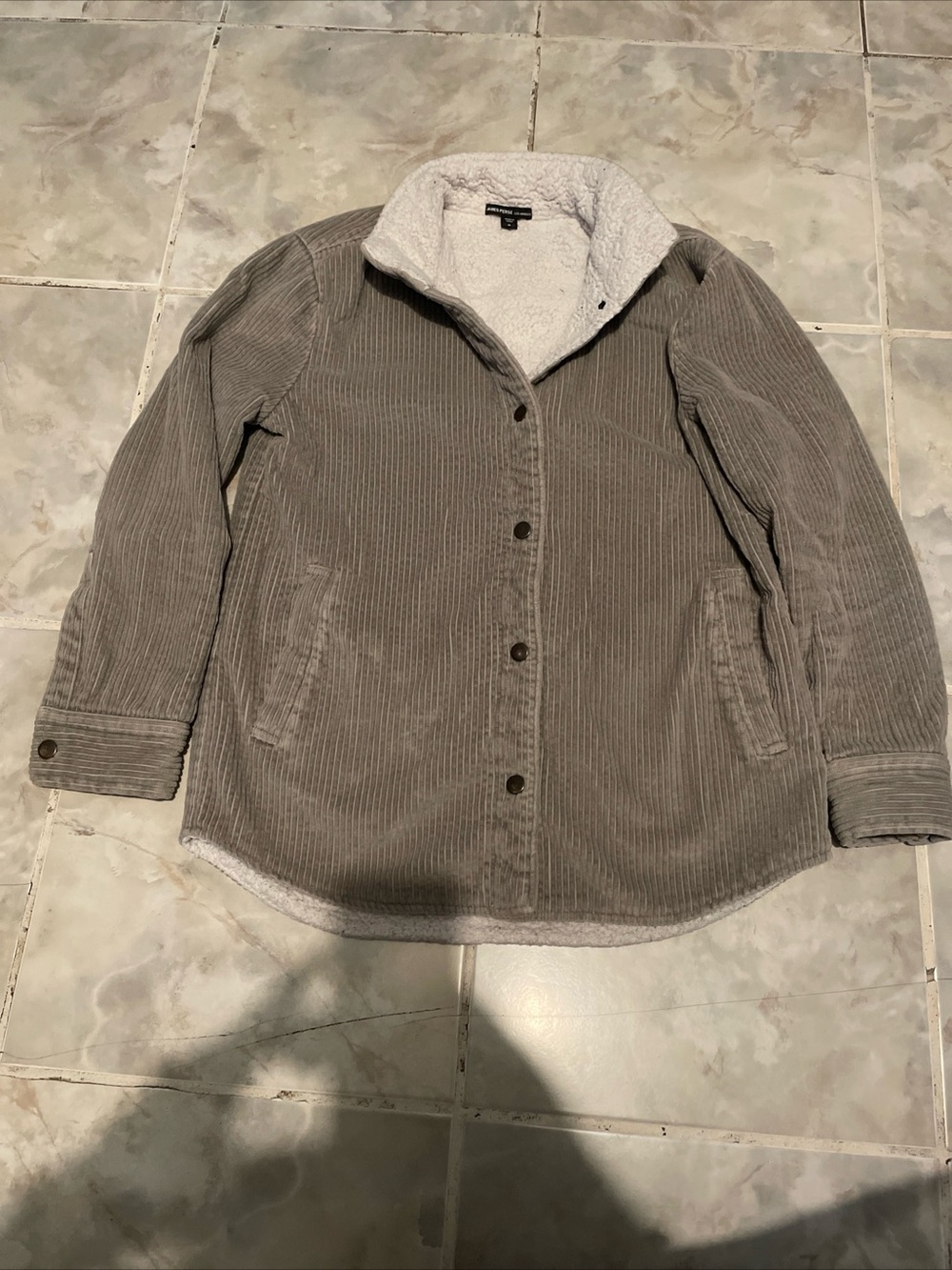 James Perse MSRP $495 Women’s Sherpa Lined Corduroy Long Sleeve Jacket SZ 0